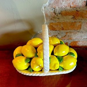 Beautiful Italian, ceramic lemon basket
